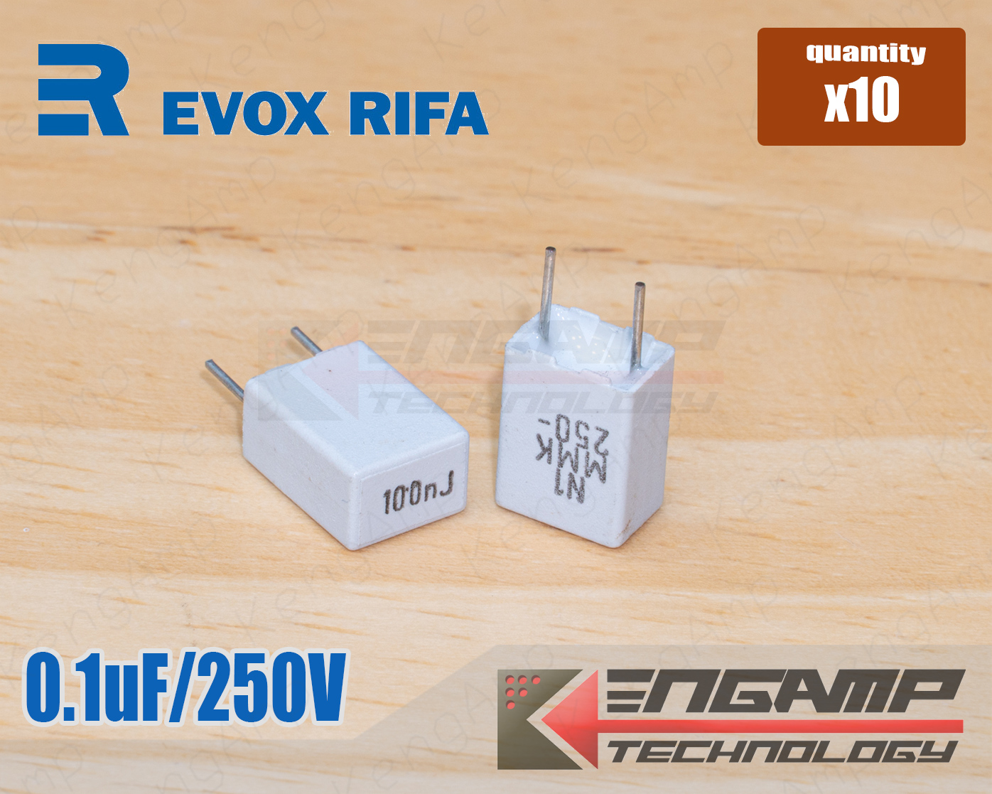 (10ตัว) [F-CAP] 0.1uF/250V 100nF/250V 100nJ250V EVOX MMK5 4.9x7x10mm P=5