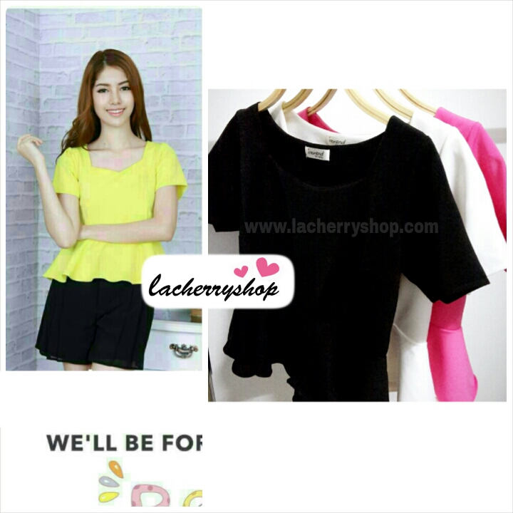 เสื้อแฟชั่น เสื้อทำงาน ผ้าฮานาโกะ สีดำ ดีไซน์สวยเรียบหรู สินค้าคุณภาพ ราคาไม่แพง