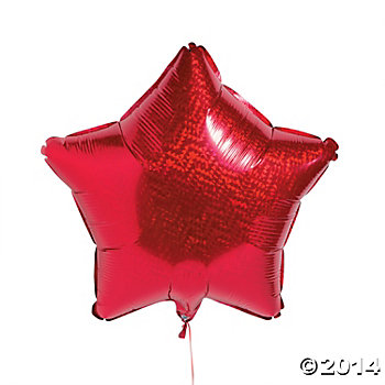 ลูกโป่งฟลอย์รูปดาว Laser สีแดง ไซส์ 19 นิ้ว - Star Shape Laser Foil Balloon Red Color / TL-G004