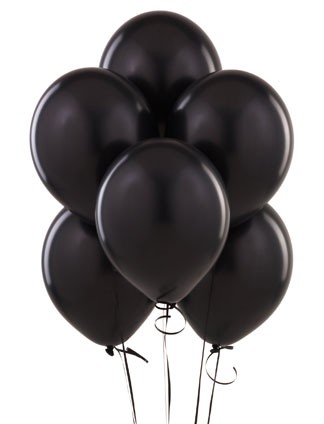 ลูกโป่งกลมเนื้อเมททัลิก สีดำ ไซส์ 9 นิ้ว แพ็คละ 10 ใบ (Round Balloons 9"- Metallic Black Color )