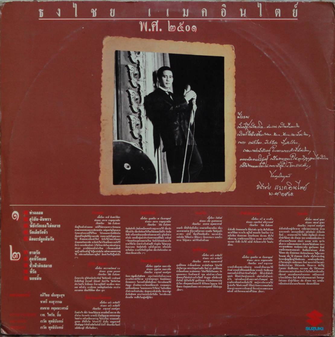 LP เบริด ธงไชย แมคอินไตย์ ชุด พ.ศ. ๒๕๐๑ ปกทำใหม่ แผ่น VG++