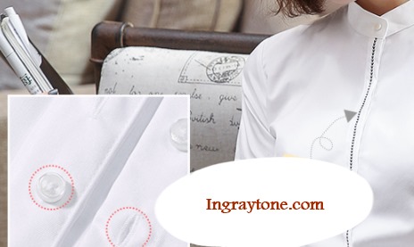 เล็กใหญ่พิเศษ!!เสื้อเชิ้ตแขนยาวผู้หญิง คอจีน เข้ารูป ซ่อนกระดุม แต่งสาป size No.XS-4XL สีขาว น้ำเงิน