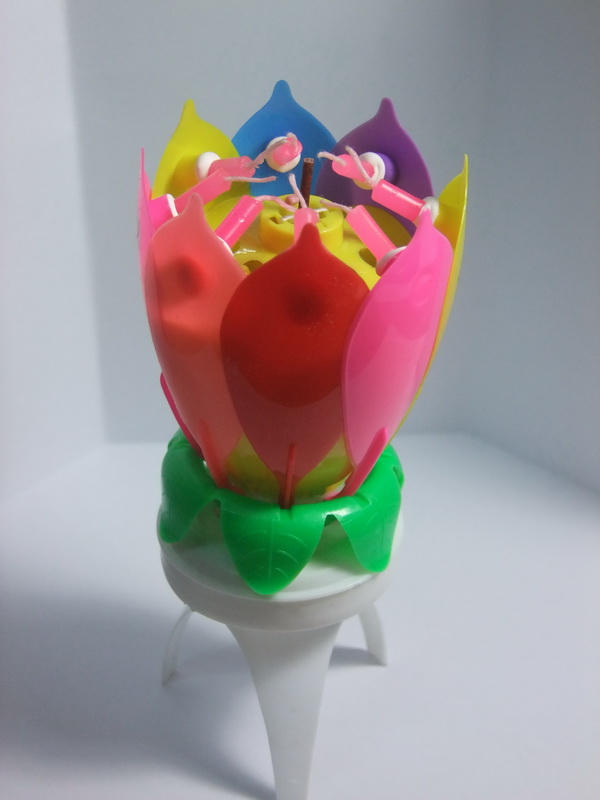 New! เทียนวันเกิดดอกไม้ มีเสียงเพลง-Music HBD Candle/ Item No. TL-N009