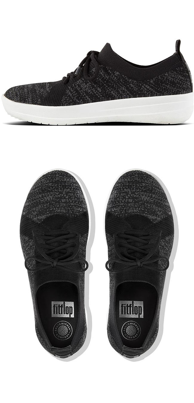 Fitflop F-Sporty Uberknit Sneaker Black ของแท้ นำเข้าจาก USA และ UK