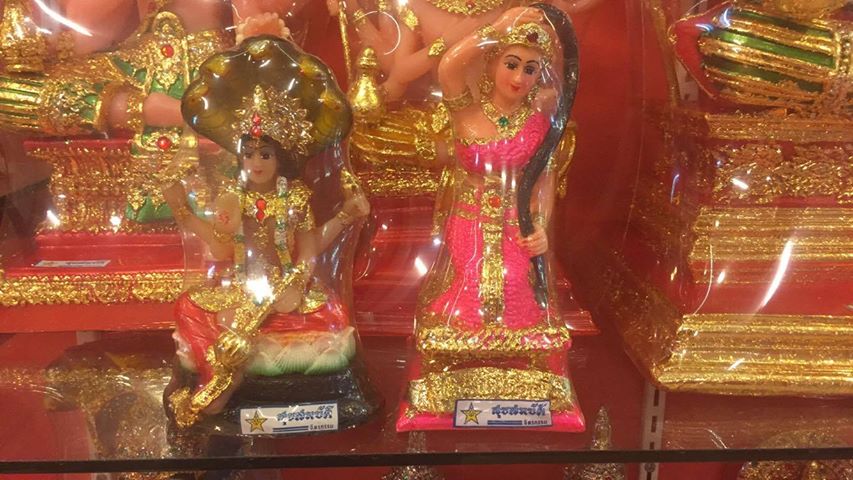 พระแม่ธรณี บีบมวยผม 3" ปิดทองหน้าตัก 3 นิ้ว สูง 7 นิ้ว