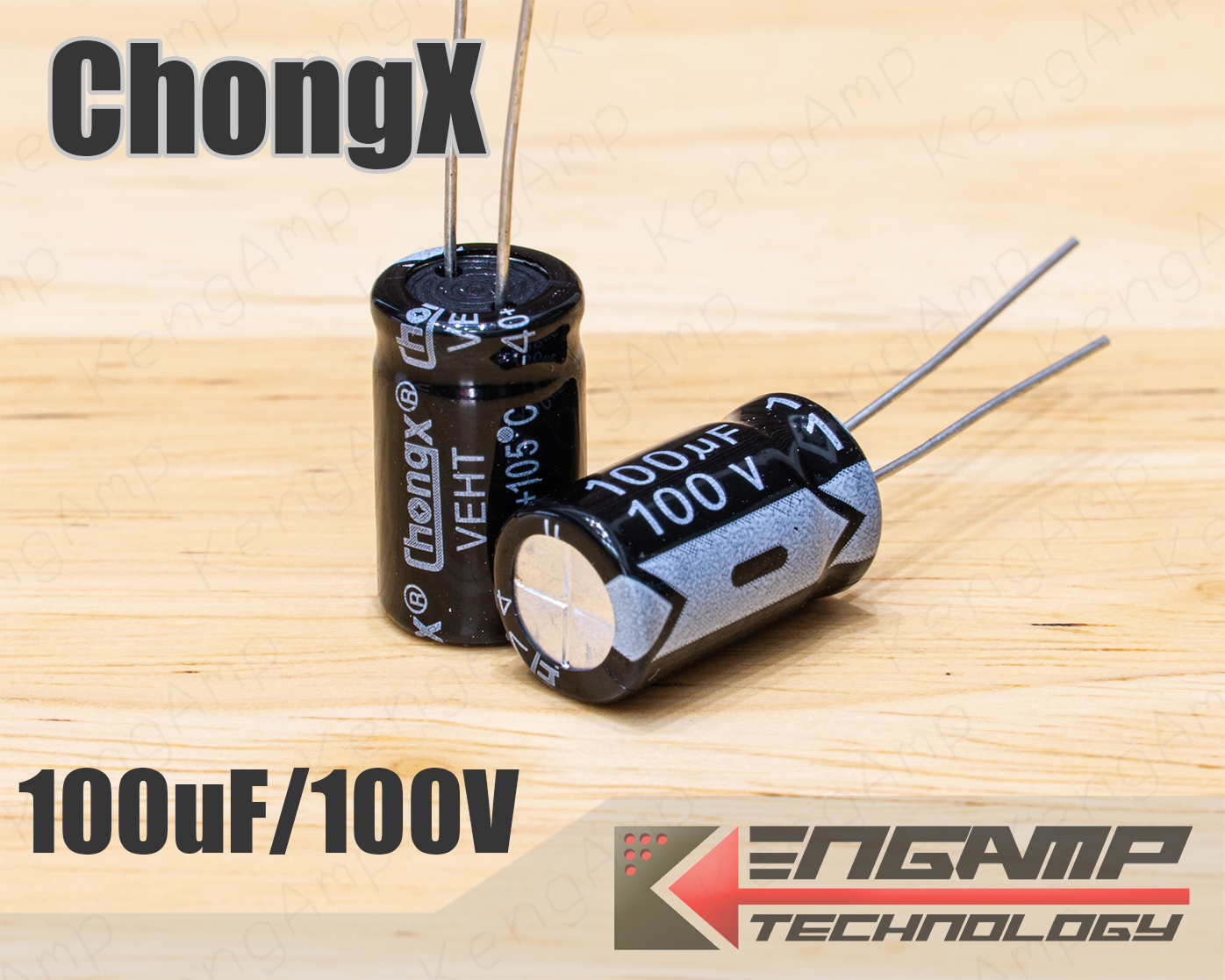 (10ตัว) [E-CAP] 100uF/100V 105 C ChongX VEHT 10x17mm P= 5mm