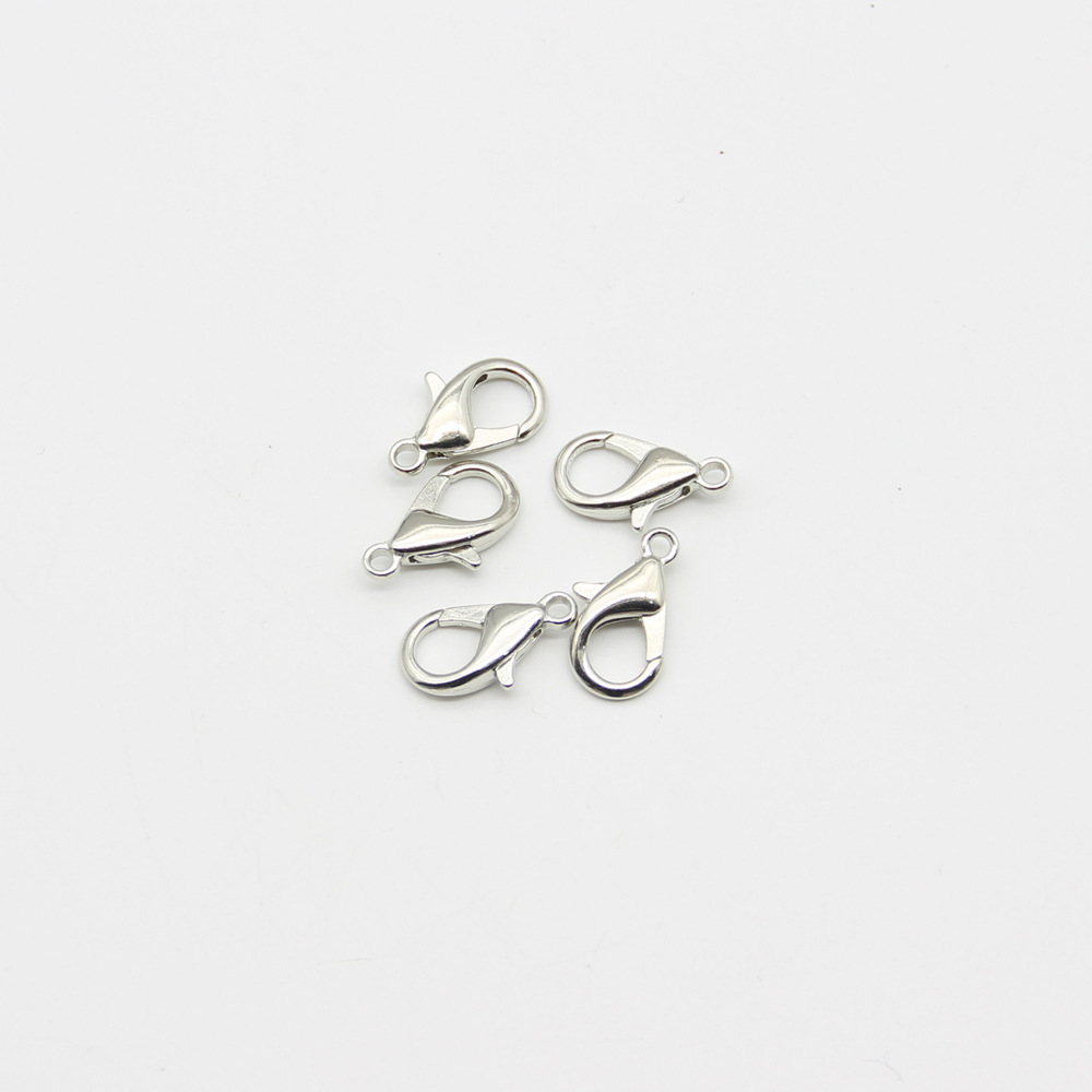 ตะขอทำสร้อย ตะขอก้ามปู 8x15มิล #L (500ชิ้น) สีเงิน