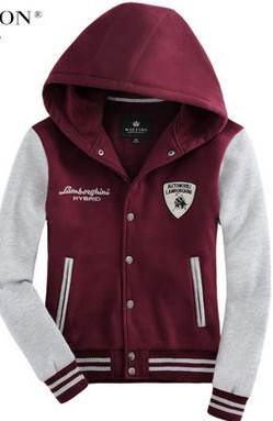ShockPrice!!เสื้อหนาวมีฮู้ด เบสบอล เสื้อคลุมมีฮู้ด hood Lambo สีแดง No.40 42 44