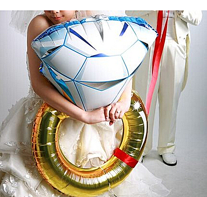 ลูกโป่งฟลอย์ แหวนแต่งงาน ไซส์ใหญ่ 45" - Big Wedding Ring Foil Balloon/ Item No. TL-E031