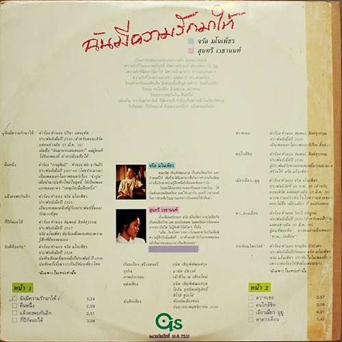 LP จรัล มโนเพ็ชร + สุนทรี เวชานนท์ ปกVG++ แผ่น VG+