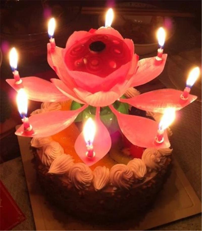 New! เทียนวันเกิดดอกไม้ มีเสียงเพลง-Music HBD Candle/ Item No. TL-N009