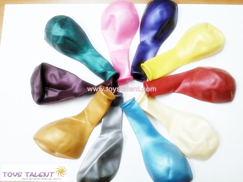 ลูกโป่งกลมเนื้อมุก และ เมททัลลิค คละสี ไซส์ 10 นิ้ว แพ็คละ 10 ใบ (Round Balloons Size 10" - Mixed Pearl & Metallic Color)