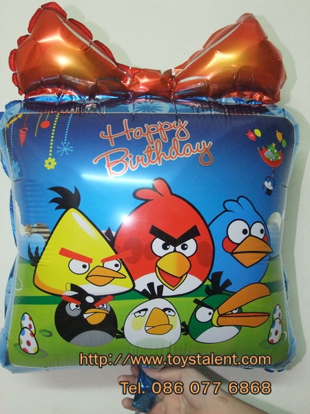 ลูกโป่งฟลอย์ Happy Birthday Angry Bird - Foil Balloon Happy Birthday Angry Bird / Item No. TL-D039