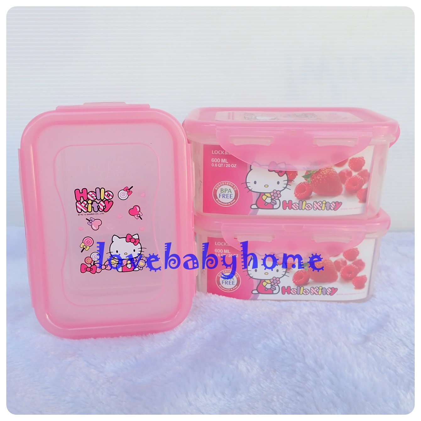 กล่องถนอมอาหาร Lock&Lock ลายคิตตี้ ขนาด 600 ml