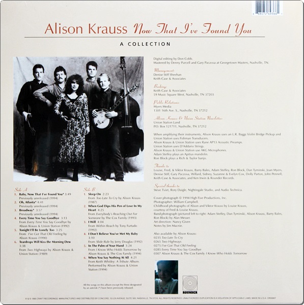 Alison Krauss - Now That I've Found You 1Lp New