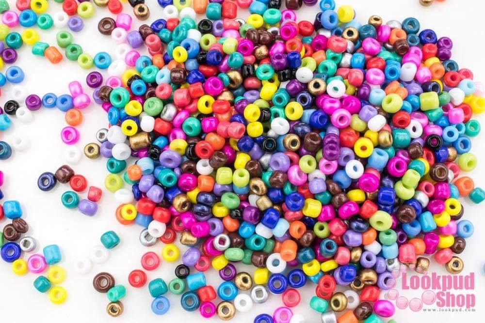 ลูกปัดจีน กลม คละสี ขุ่น (ABC) 2มิล #S (1ถุง/400กรัม)