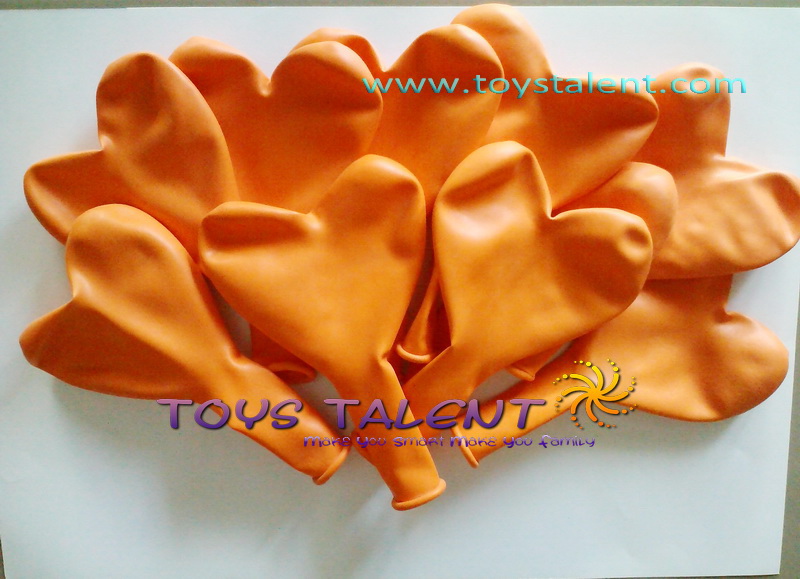 ลูกโป่งหัวใจ สีส้ม ไซส์ 11 นิ้ว แพ็คละ 10 ใบ (Heart Latex Balloon - Orange Color 11")