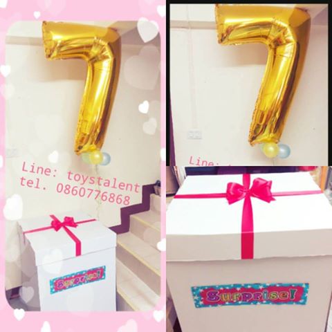 ลูกโป่งฟอยล์รูปตัวเลข 7 สีทอง ไซส์จัมโบ้ 40 นิ้ว - Number 7 Shape Foil Balloon Size 40" Gold Color