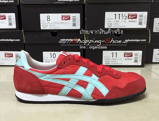 Onitsuka Tiger Serrano - Red / Light Blue ของแท้ มีกล่อง ป้ายครบ