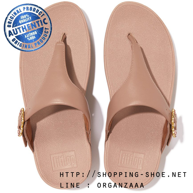 Fitflop Lulu Crystal Buckle Leather Beige ของแท้ นำเข้าจาก USA และ UK