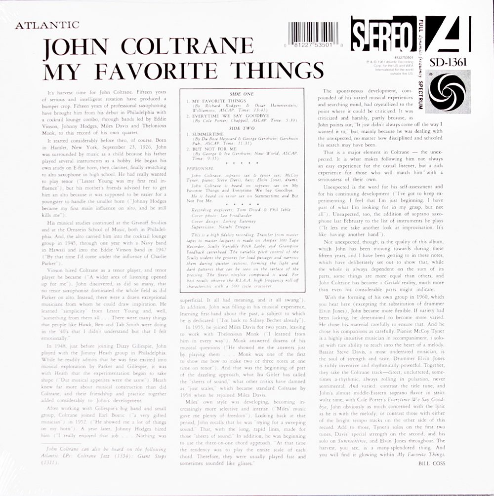 John Coltrane - My Favorite Things 1lp NEW
