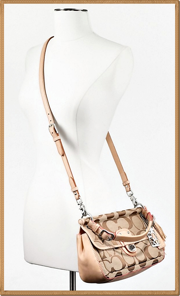Coach Signature City Willis 19033 - Khaki / Pink