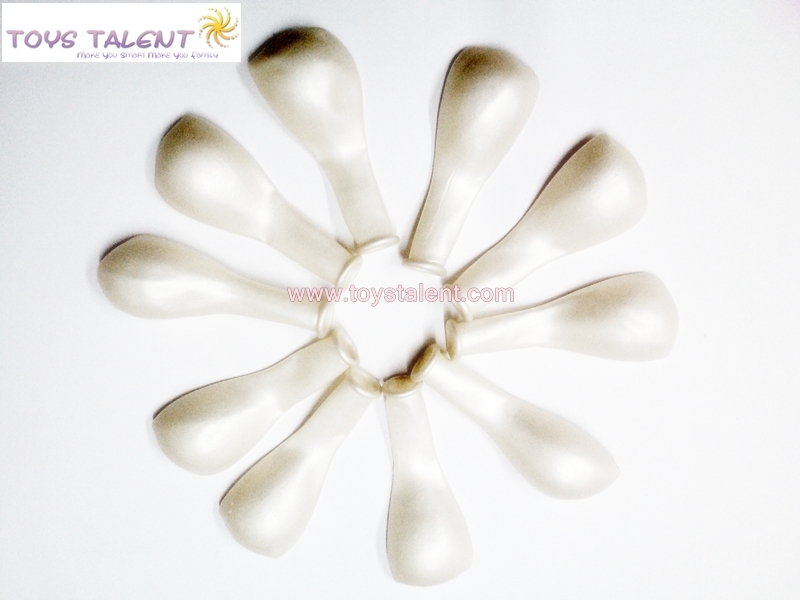 ลูกโป่งกลม เนื้อมุก สีขาว ไซส์ 6 นิ้ว แพ็คละ 10 ใบ (Round Pearl White Balloon Size 6')