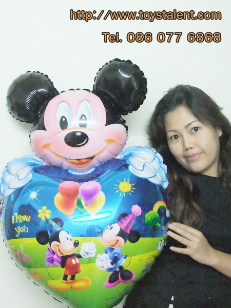 ลูกโป่งฟลอย์การ์ตูน มิกกี้เมาส์หัวใจ I Love You - Mickey Mouse Heart I Love You Foil Balloon / Item No.TL-A065