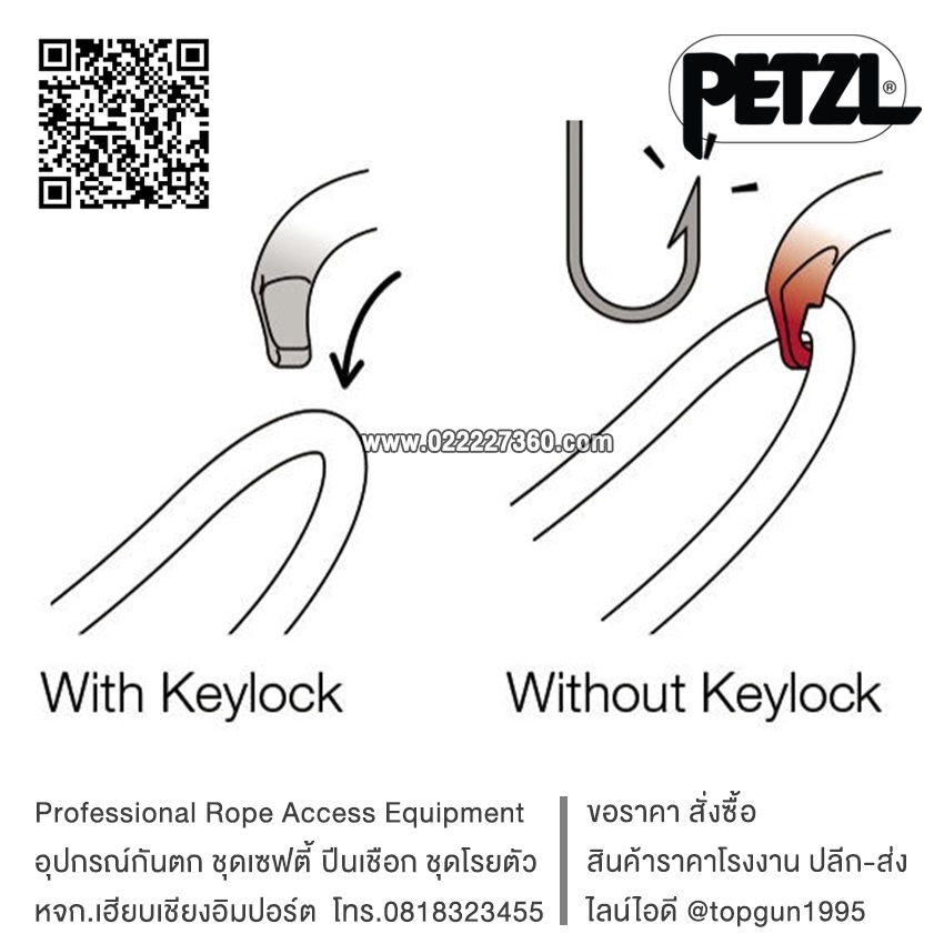 ห่วงเซฟตี้ ตะขอนิรภัย ตะขอเซฟตี้ Petzl OXAN High-strength oval carabiner M72A SL