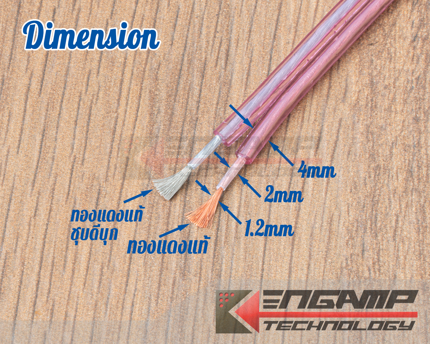 (1M) [WIRE] สายลำโพงทองแดงแท้ เบอร์ 2x0.75mm2 ใส้ทองแดง 0.08x300เส้น