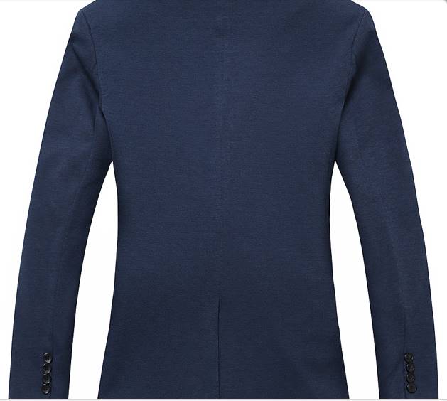 เสื้อสูทแฟชั่นชาย อังกฤษ สลิมฟิต ปกเปิดมาตรฐาน กระเป๋าสอด สีน้ำเงินเข้ม Size No.36