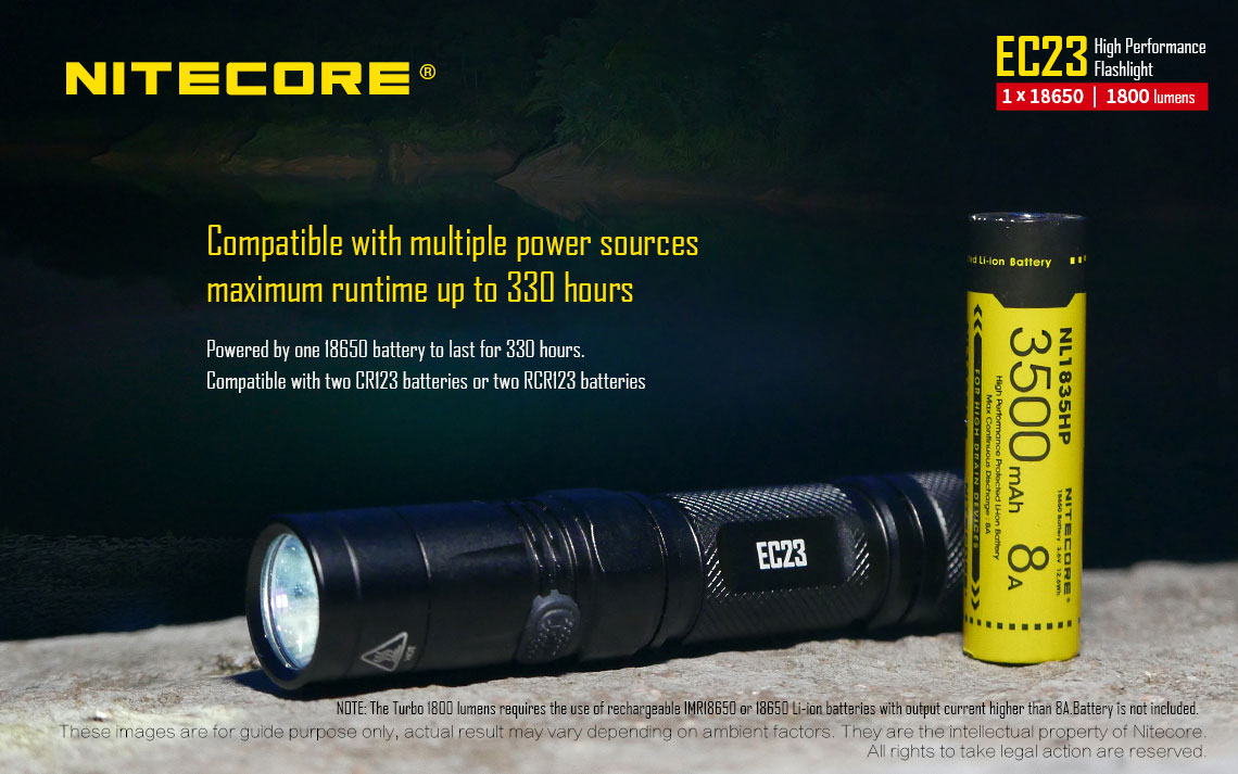 ไฟฉาย Nitecore EC23 แถมฟรีแบตชาร์จ