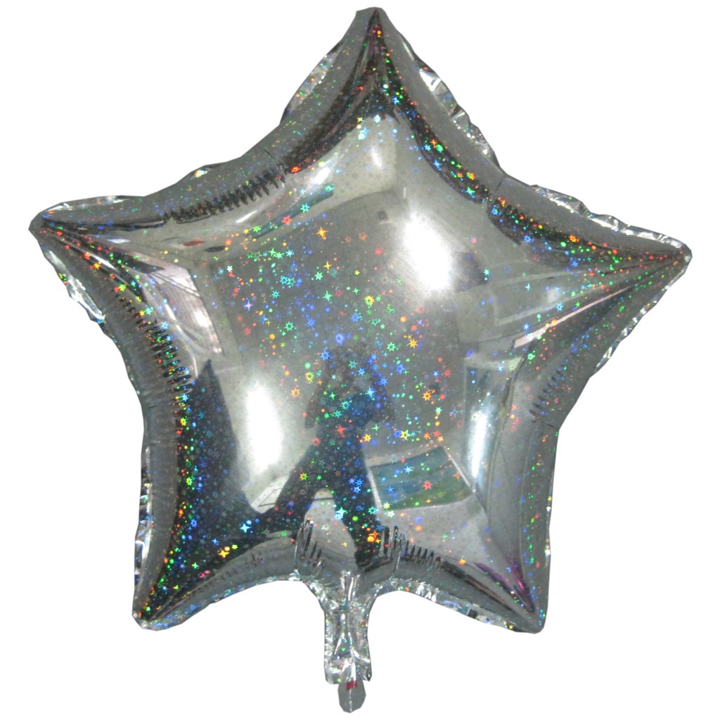 ลูกโป่งฟลอย์รูปดาว Laser สีเงิน ไซส์ 19 นิ้ว - Star Shape Laser Foil Balloon Silver Color / TL-G004