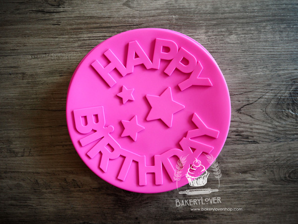 พิมพ์ซิลิโคนลาย HAPPY BIRTHDAY ขนาด 9 นิ้ว (คละสี)