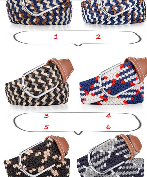 เข็มขัดหมุด ยืดได้ ถัก ถัก สีสัน ( No.1- 9)