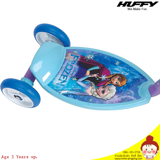 Huffy Girls' Disney Princess 3-Wheel Preschool Pink/Purple Scooter with Handlebar bag and Sparkly streamers The Disney Princess Preschool Scooter from Huffy is ready to open a world of fun sidewalk adventures. The sturdy steel frame scooter features favorite Disney Princess characters on the front round handlebar bag. It's the perfect size to fill with little things of great importance for young riders. Fun streamers are ready to