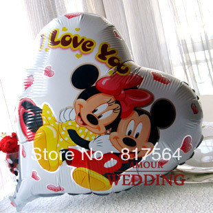 ลูกโป่งฟลอย์รูปหัวใจ Mickey Mouse พิมพ์ลาย I LOVE YOU ไซส์ 18 นิ้ว - Mickey Mouse I Love You Heart Shape Foil Balloon / Item No. TL-E004