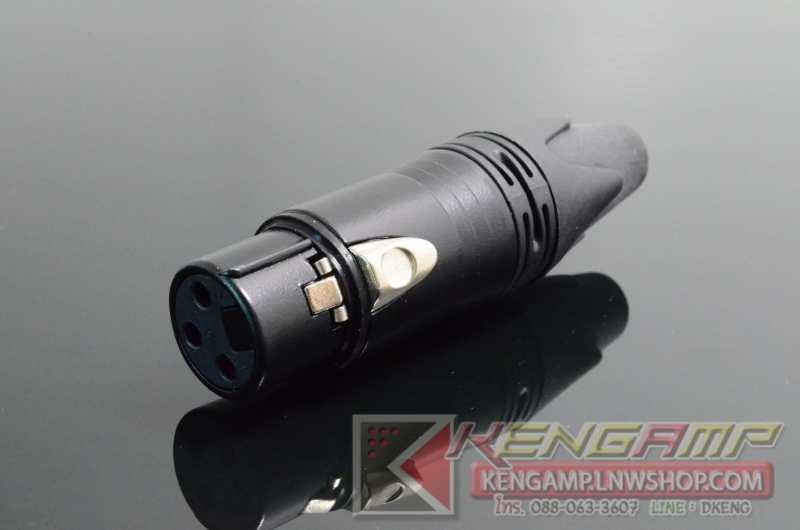 (สินค้ามีตัวเลือก) [PJ] LIDGE YM-001B และ 002B แจ็คและปลั๊ก XLR ชุบทอง 3 ขา สำหรับเข้าสาย 4-6mm