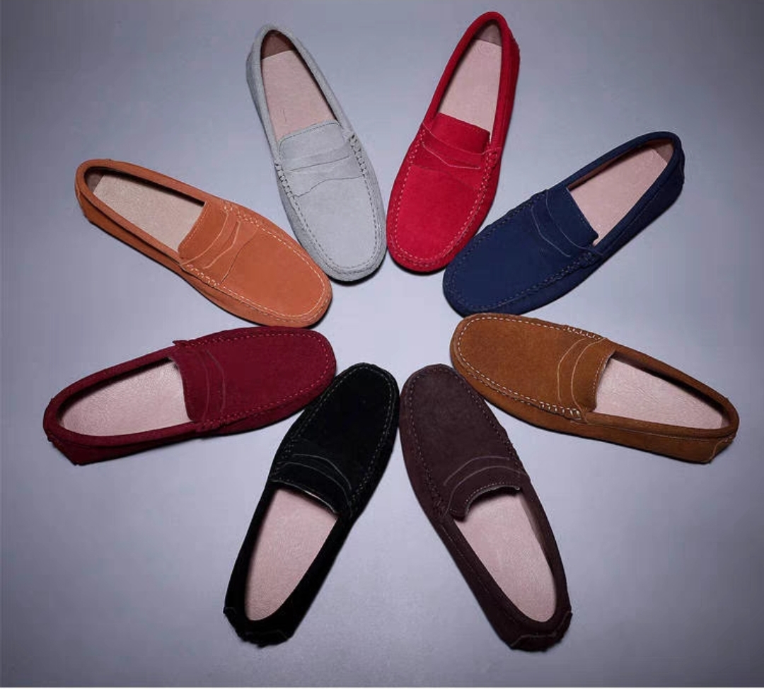 รองเท้า loafer รองเท้าคัทชู หนังกลับ 9สี สไตล์ tod แบบ C4 No.38-45 เขียวเข้ม เทา น้ำเงิน ฟ้า น้ำตาล ดำ เขียวขี้ม้า กากี น้ำเงินกรม