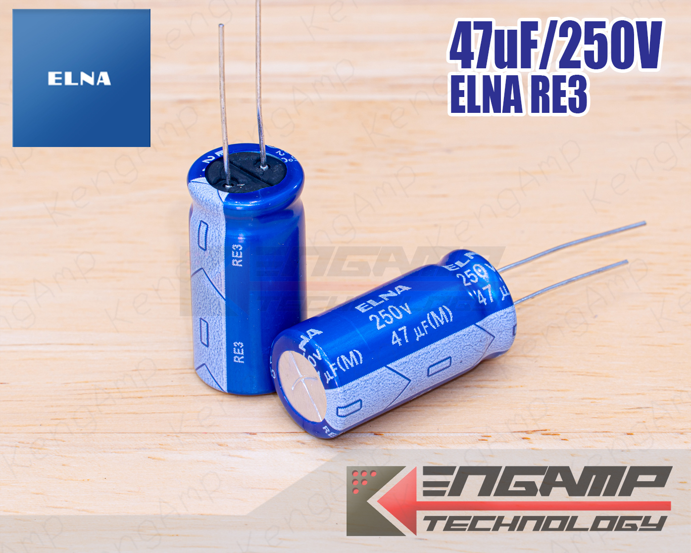 (1ตัว) [E-CAP] 47uF/250V 85ºC ELNA RE3 12.5x25mm P=5mm