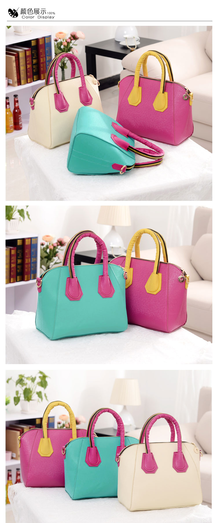 พร้อมส่งจ้า*** กระเป๋าแฟชั่น ทรงสวยเรียบหรู สีขาว สายสีชมพู เก๋ๆ สามารถถือและสะพายได้ทั้งสองแบบ