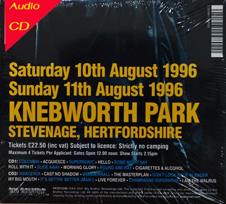 Oasis - Live Knebworth 1996 2Cd N.