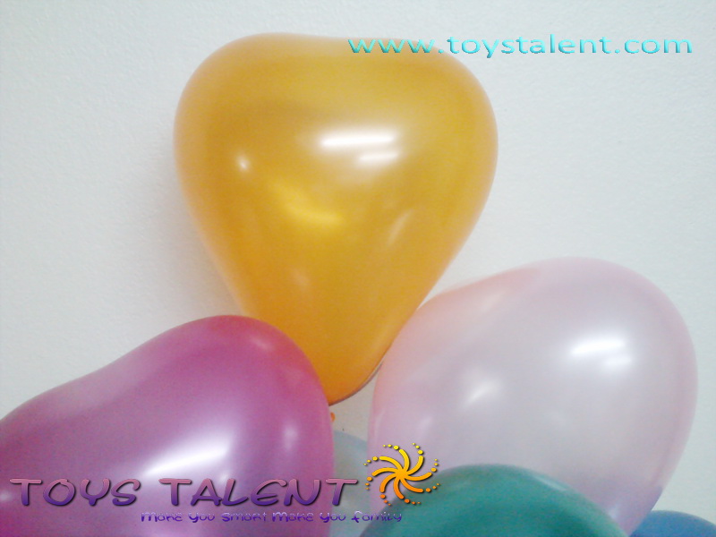 ลูกโป่งหัวใจ เนื้อเมททาลิก สีส้ม ไซส์ 6 นิ้ว แพ็คละ 10 ใบ