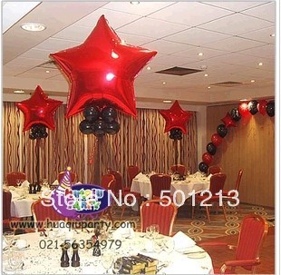 ลูกโป่งฟลอย์รูปดาว สีแดง ไซส์ 32 นิ้ว - Star Shape 32" Foil Balloon Red Color / TL-G048