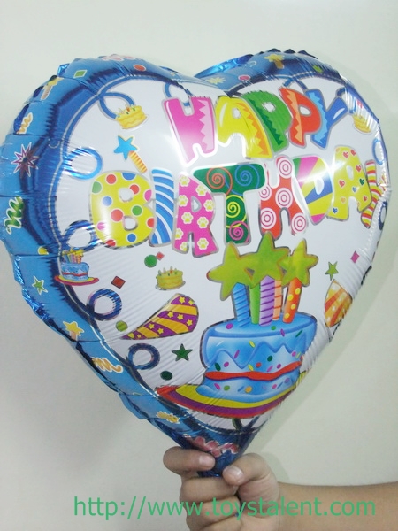 ลูกโป่งฟลอย์ Happy Birthday ทรงหัวใจ / Item No. TL-D046 - Foil Balloon Happy Birthday Heart Shape