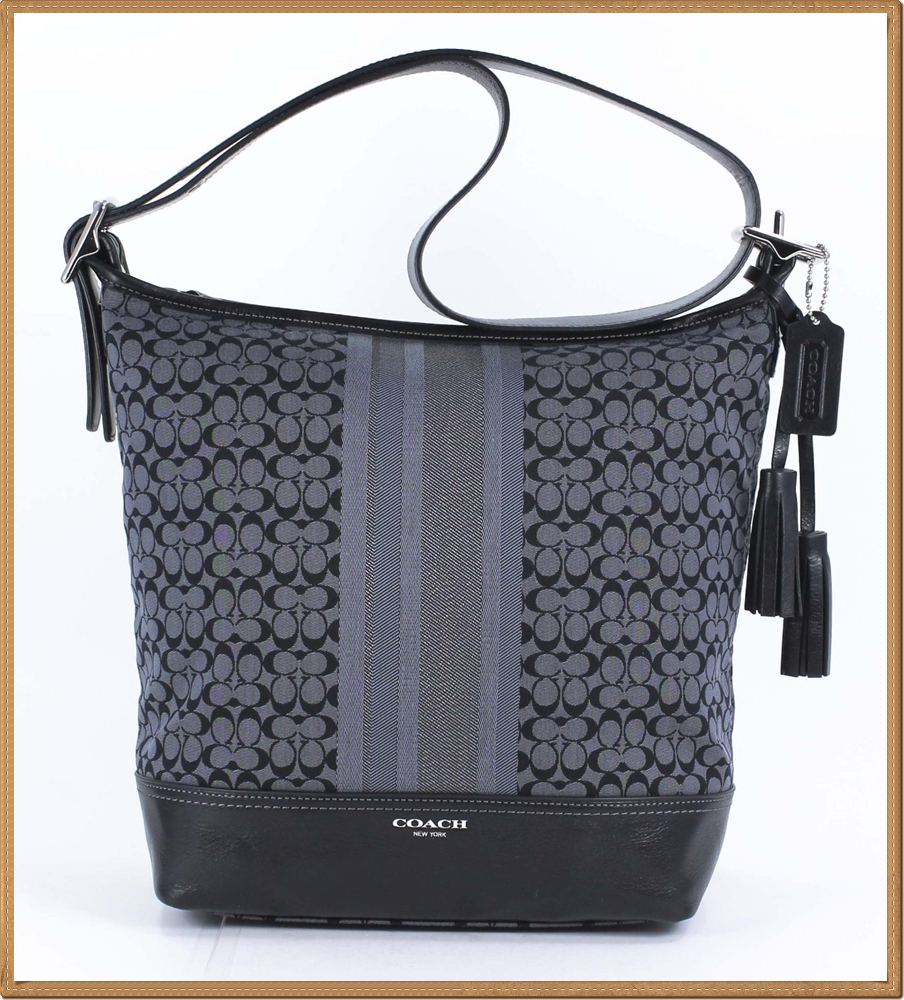 Coach Legacy Signature Stripe Duffle 19918 - Black