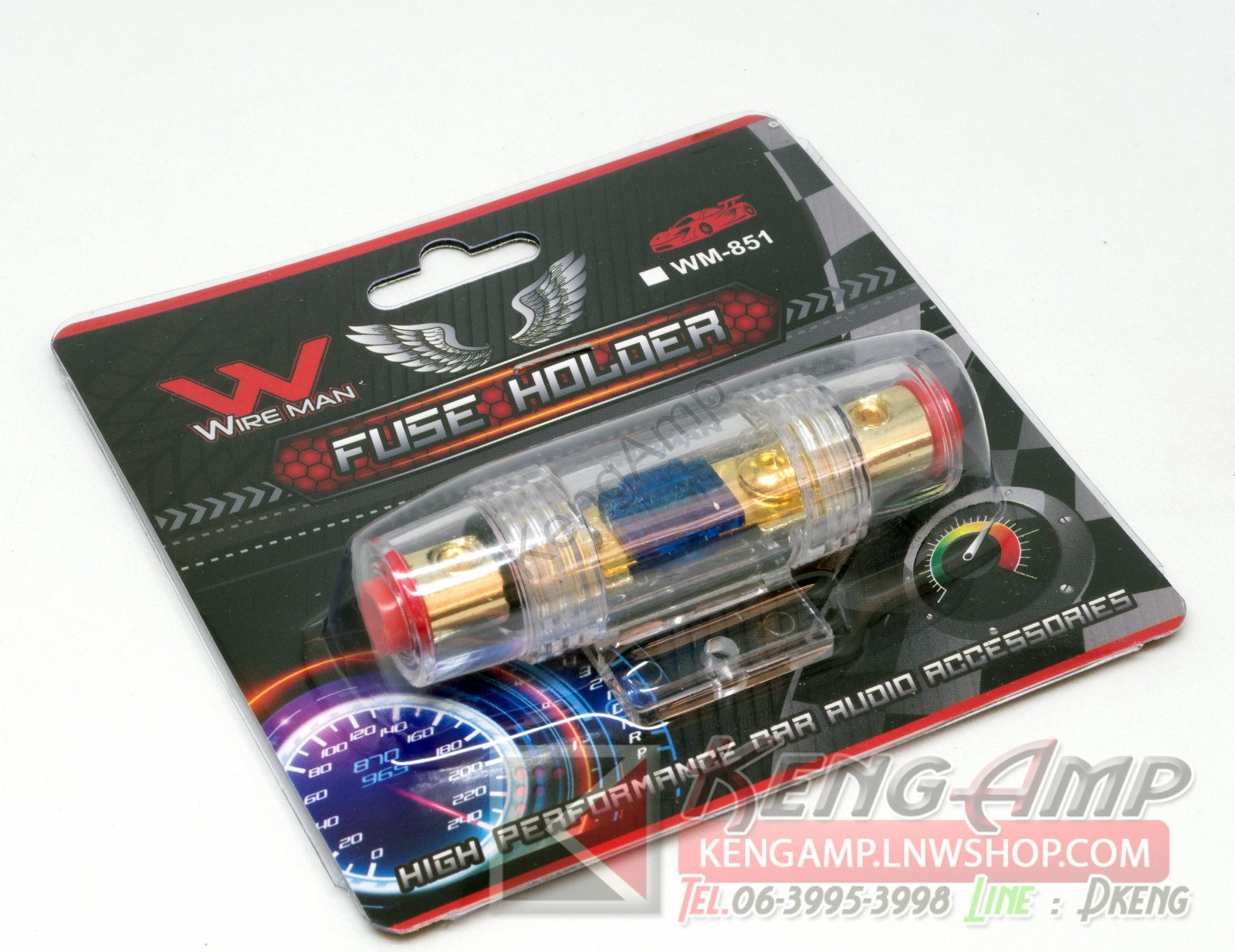 (1ตัว) [FUSE] กระบอกฟิวส์รถยนต์ 1ทาง WIREMAN WM-851 พร้อมฟิวส์ 100A