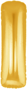 ลูกโป่งฟลอย์รูปตัวอักษร I สีทอง ไซส์เล็ก 14 นิ้ว - I Letter Shape Foil Balloon Size 14" Gold Color