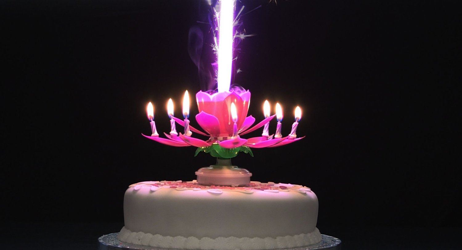 New! เทียนวันเกิดดอกไม้ มีเสียงเพลง-Music HBD Candle/ Item No. TL-N009