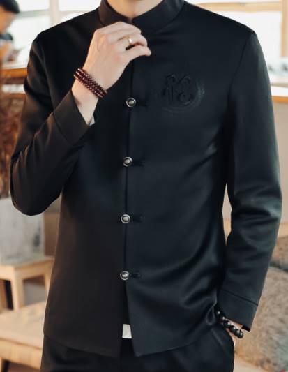 ชุดขาวคอจีน เสื้อขาว ชุดทำบุญ ผู้ชาย เท่ๆ แฟชั่น เสื้อ+กางเกง Size No.36 38 40 42 44 ดำ ขาว